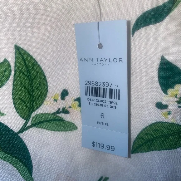 Size 6P Ann Taylor (NWT) Lemon Sundress, Square Neck Sheath Dress, Line - Picture 10 of 13